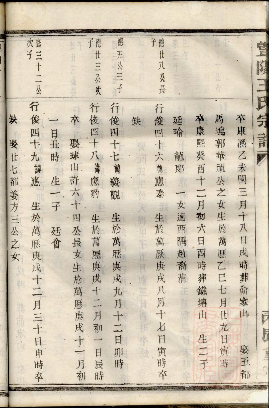 家谱格式图表