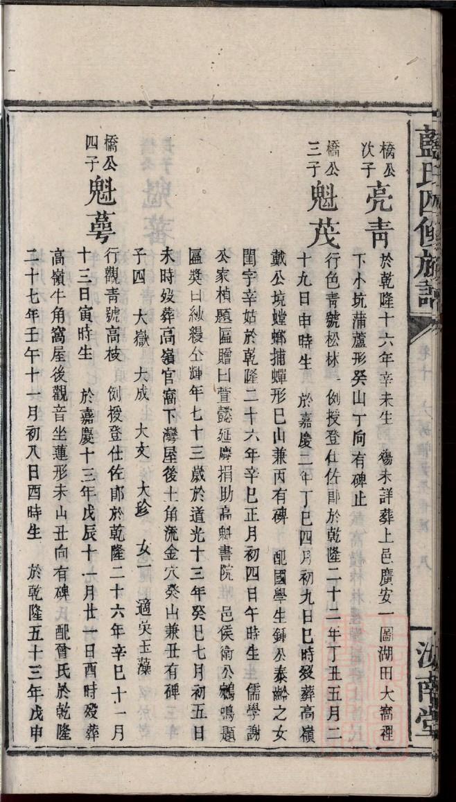 仪氏族谱108字辈