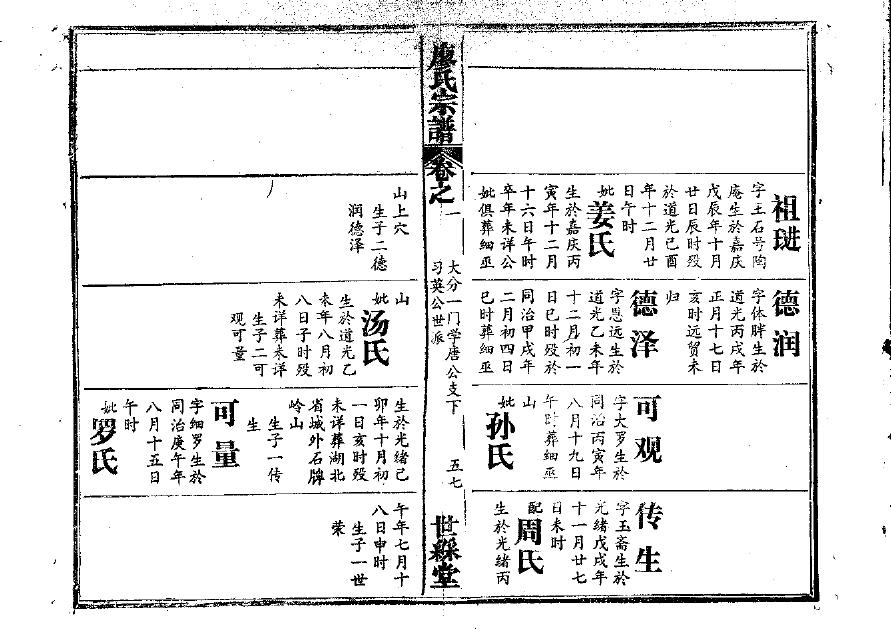 秘姓家谱排列