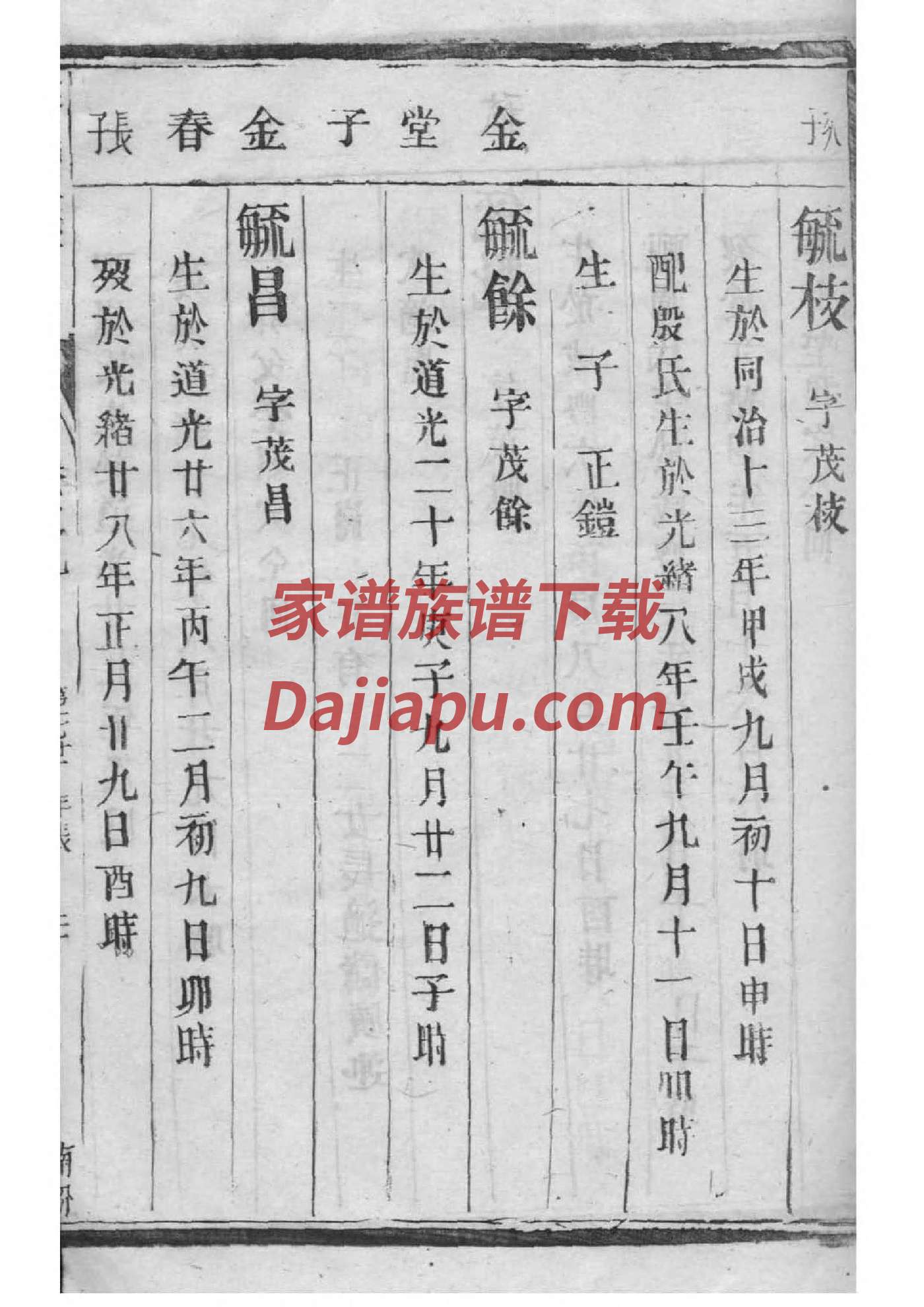 查姓家谱辈分