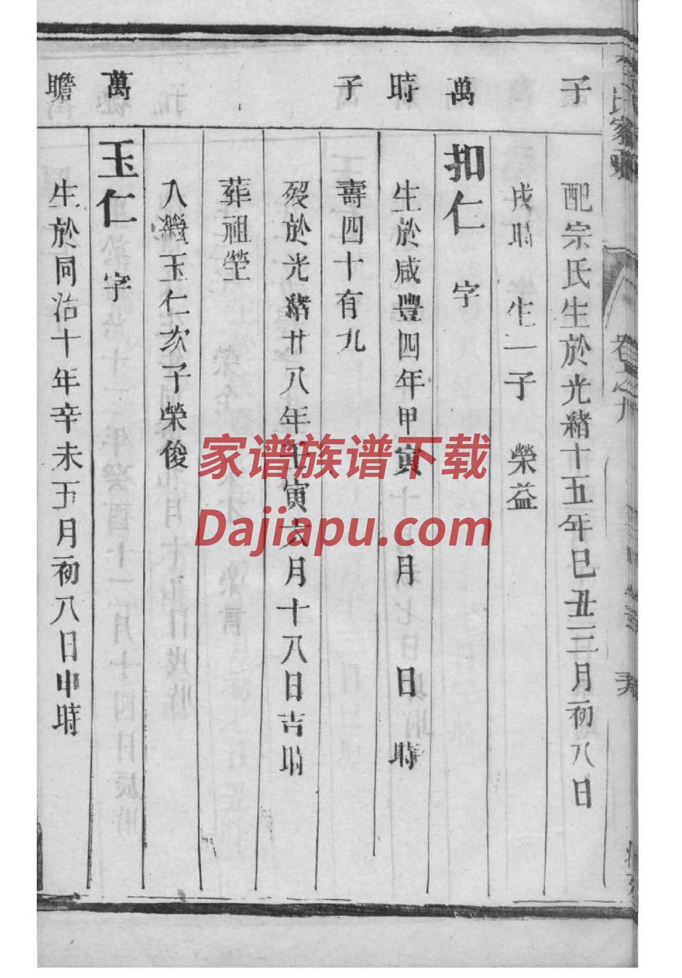 壬氏家谱查询一览表