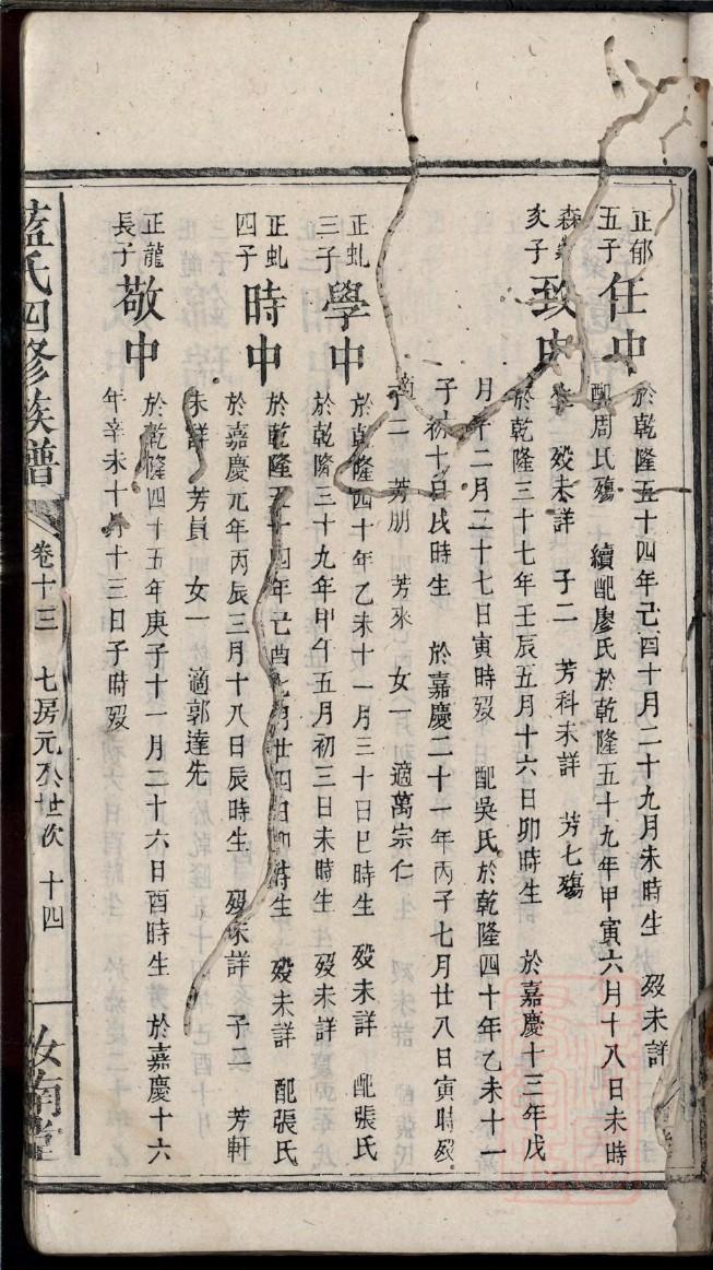 詹氏族谱108字辈